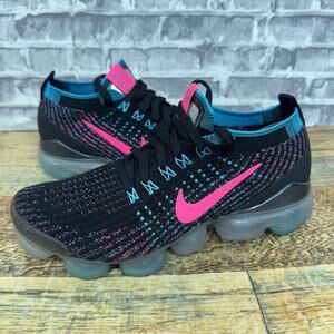 Nike Air VaporMax Flyknit 3 Black Blue Hyper Pink CZ7988-001 Womens Size 7 New